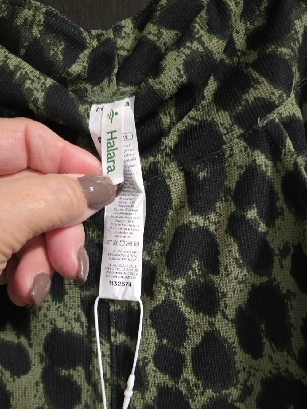 HALARA Leopard-Print Wide Leg Pants - Green & Black, NWT! - Picture 6 of 9